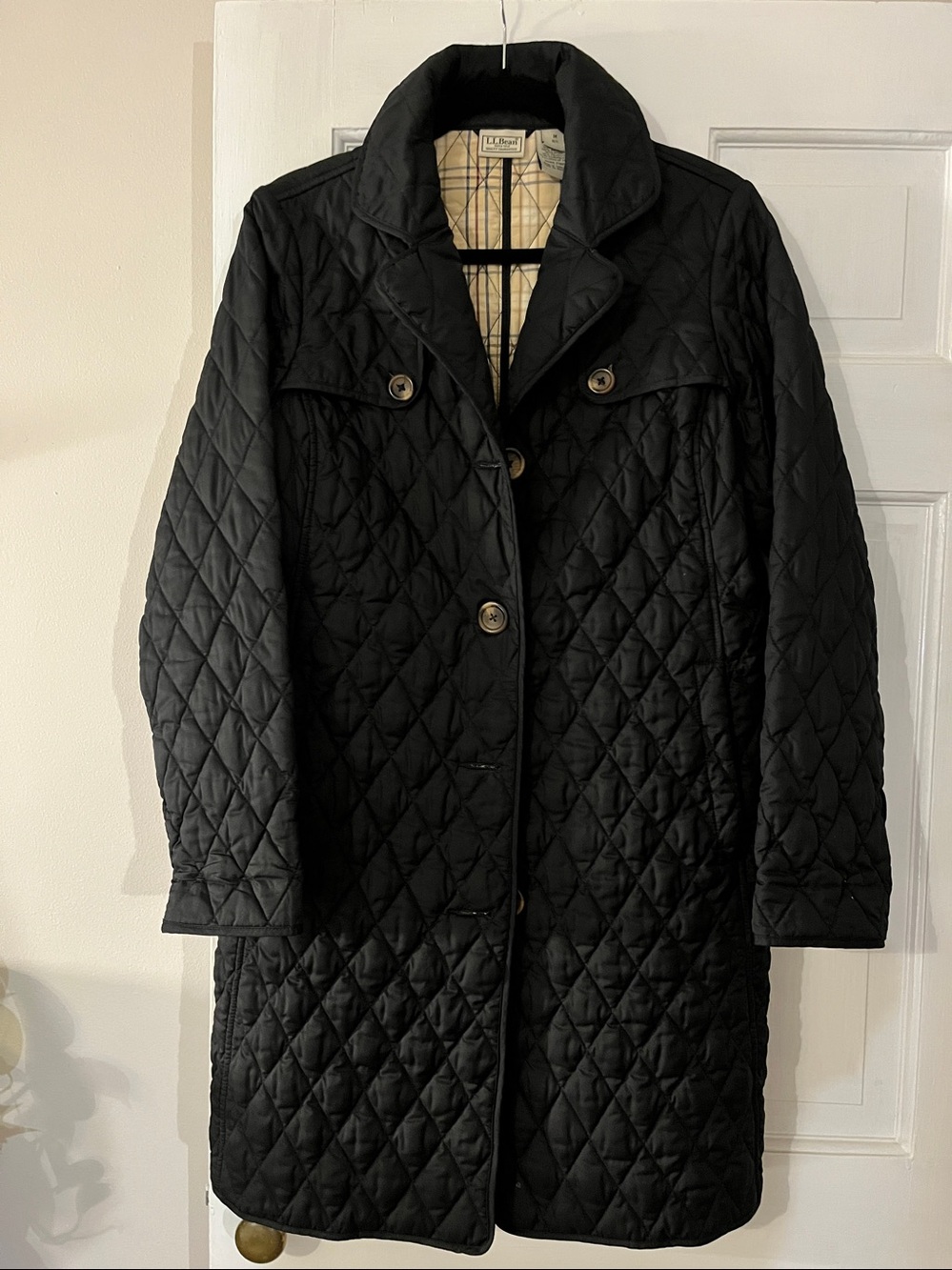 LL Bean Quilted Long Coat, Women’s Medium